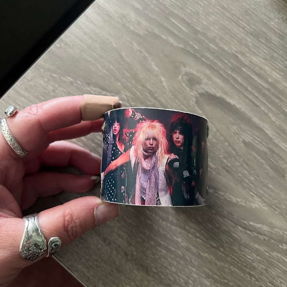 Motley Crue vinyl record bracelet cuff
